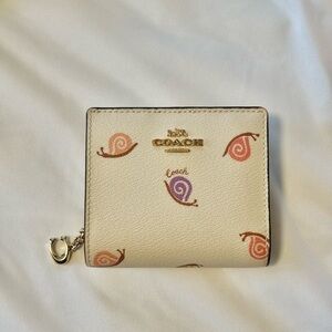 Coach Cream and Pink Snail Pattern Wallet